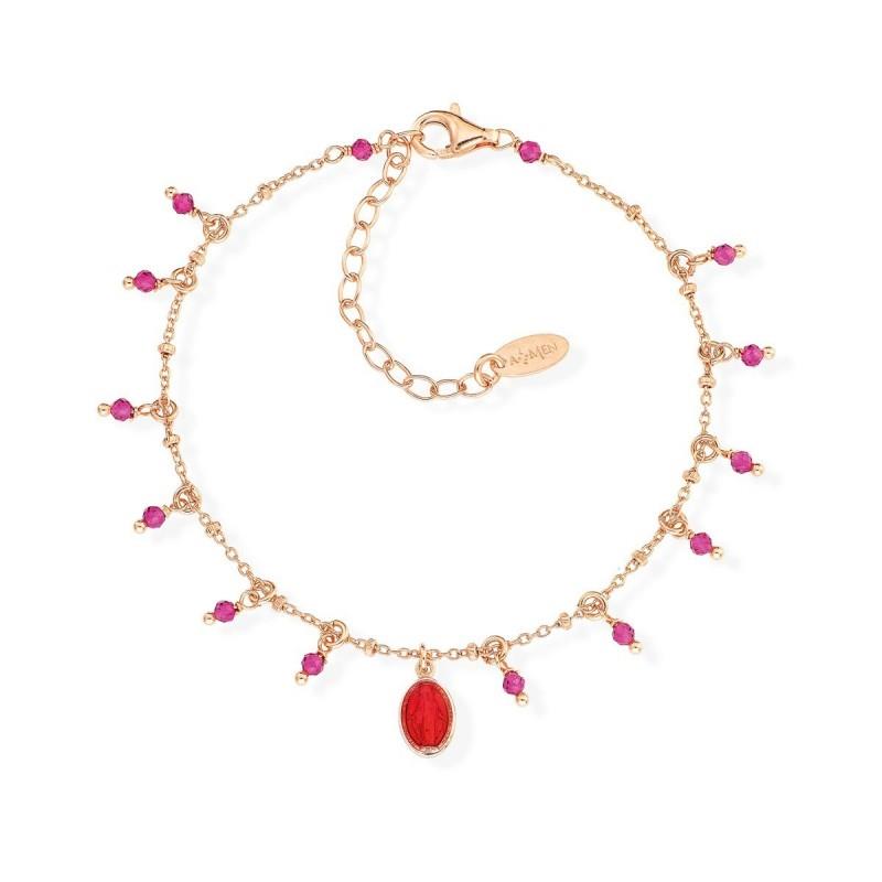 Bracciale Amen - Argento e smalto rosso Ref. BRMSRR1 - AMEN