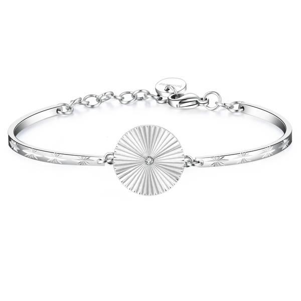 Bracciale CHAKRA in acciaio con piastrina smerigli - BROSWAY