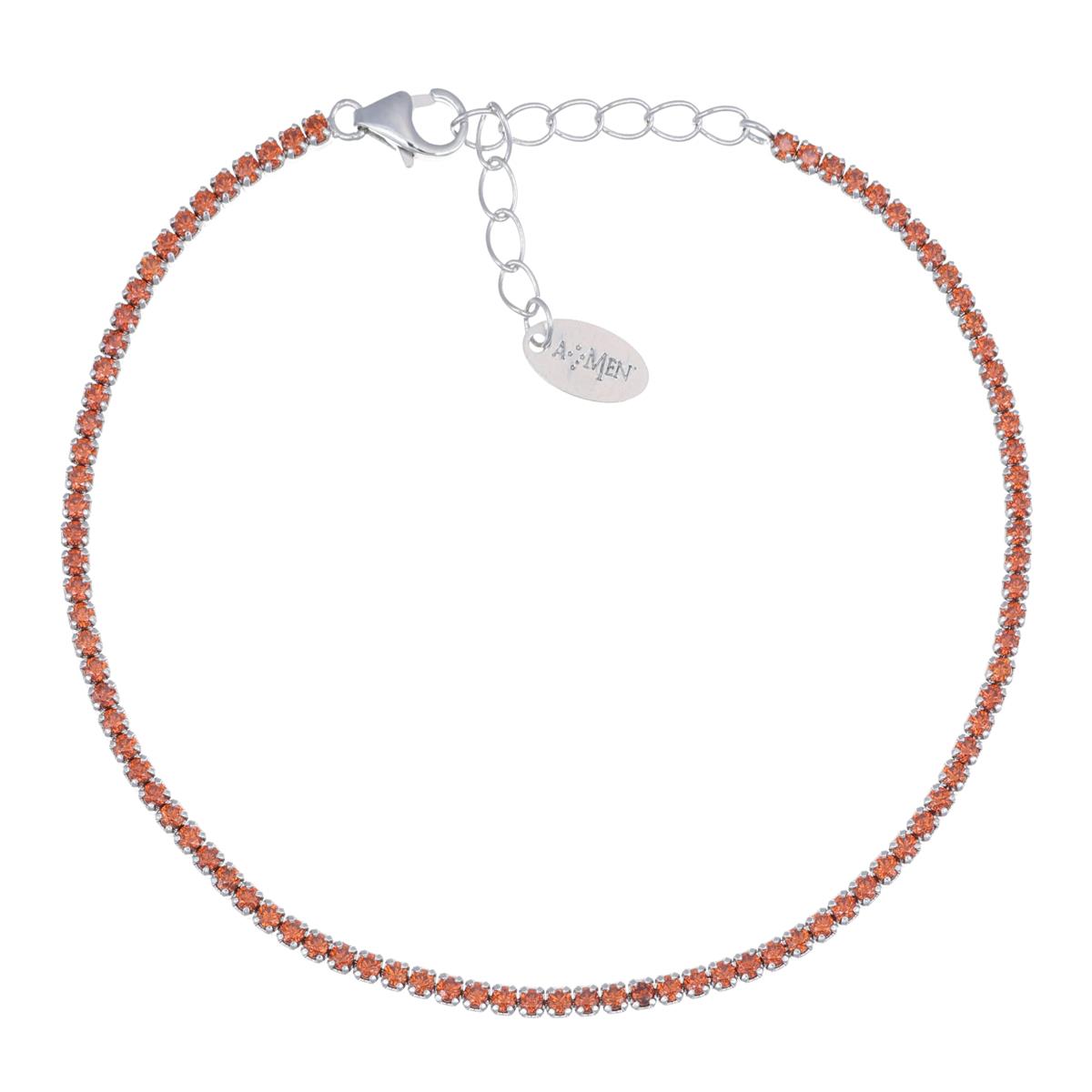 Bracciale Tennis Mania con Zirconi Arancioni - Amen Collection Ref. BT1BAR17 - AMEN
