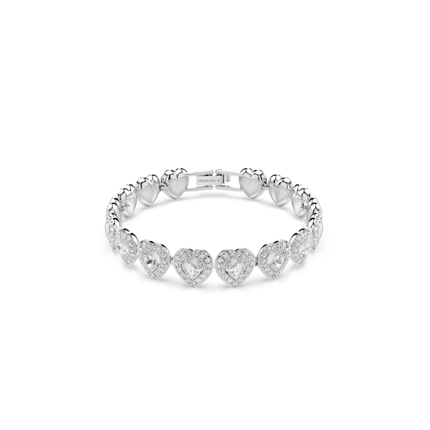 Swarovski - Bracciale Tennis Ariana Grande x Swarovski, Taglio misto, Cuore, Bianco, Placcato rodio Ref. 5720860 - SWAROVSKI