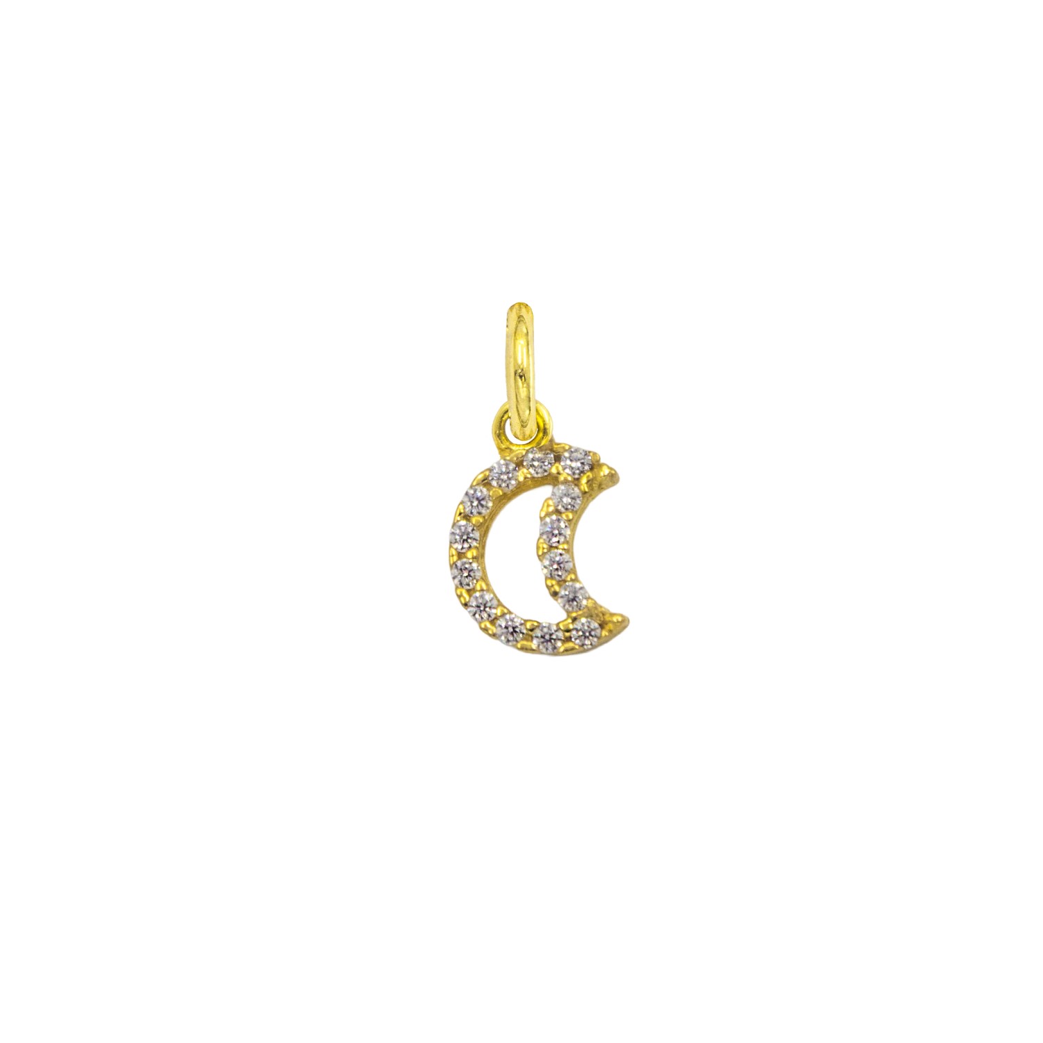 Charm Luna in Oro 9 Kt e Zirconi  Ref. A0227G9 - FACCO
