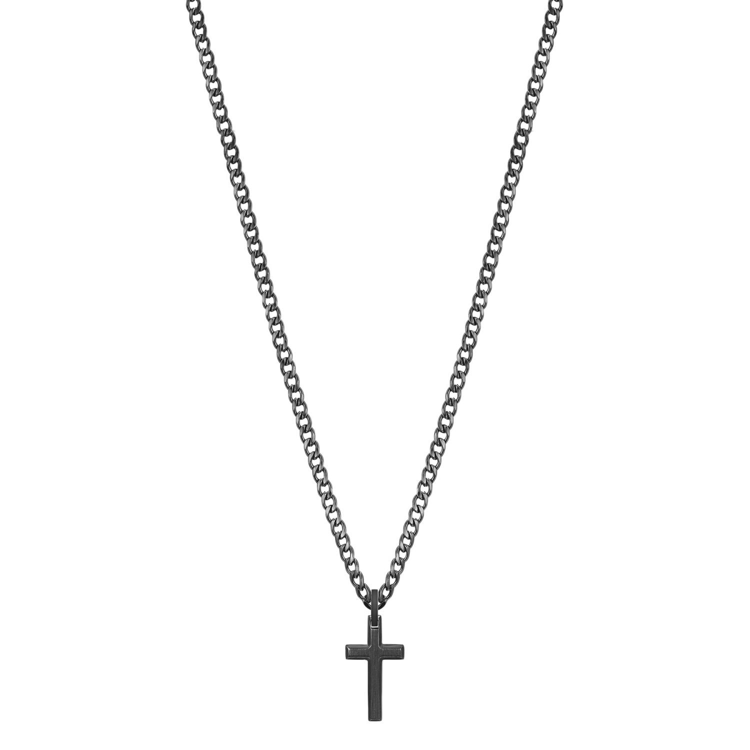 Brosway - Collana INK in acciaio, pvd gun, pendente croce. Ref. BIK20XL - BROSWAY