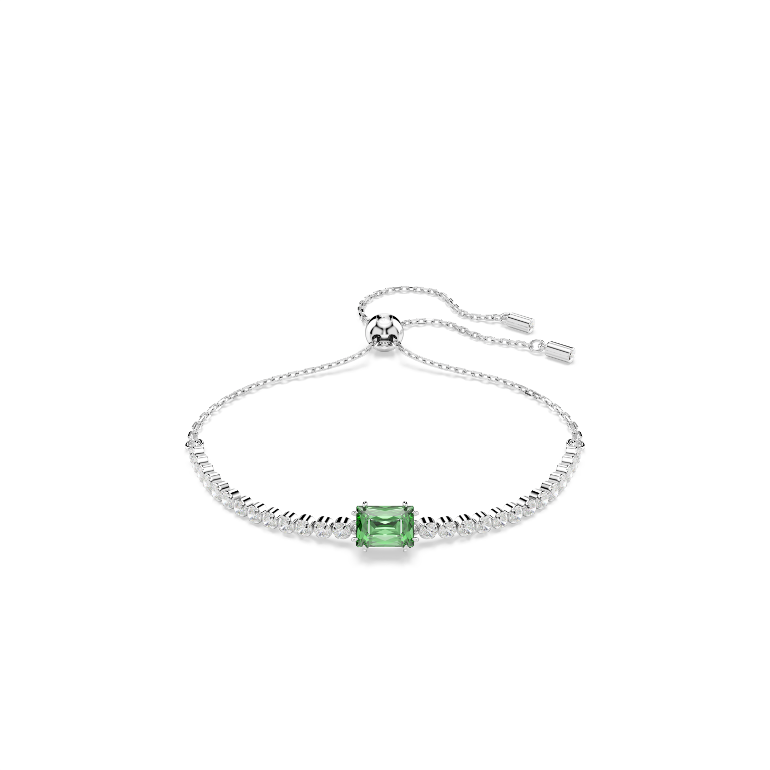 Swarovski - Braccialetto Matrix Tennis, Taglio misto, Verde, Placcato rodio Ref. 5693411 - SWAROVSKI
