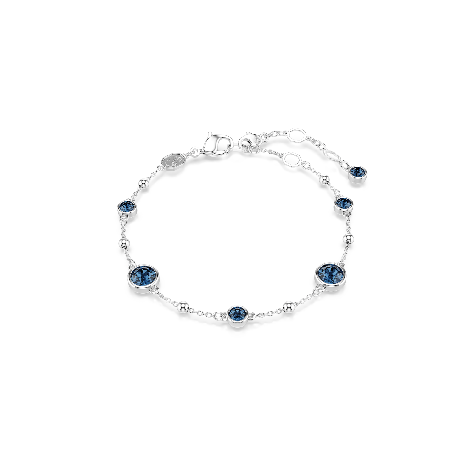 Swarovski - Braccialetto Imber, Taglio Round, Blu, Placcato rodio Ref. 5730679 - SWAROVSKI