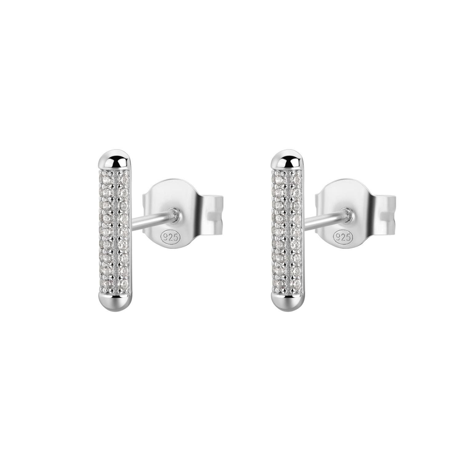 Rosato - Orecchini al lobo BIANCA argento 925/1000 rodio, cubic zirconia white Ref. RZBI70 - ROSATO