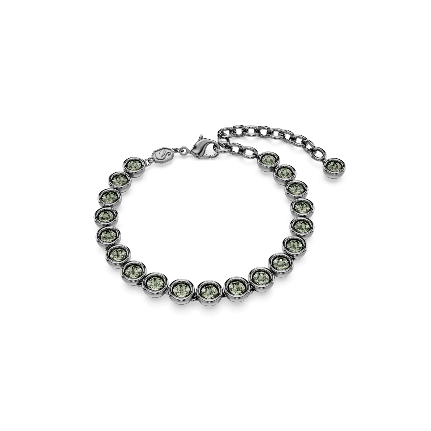 Swarovski - Braccialetto Imber Tennis, Taglio tondo, Nero, Placcato rutenio Ref. 5689421 - SWAROVSKI