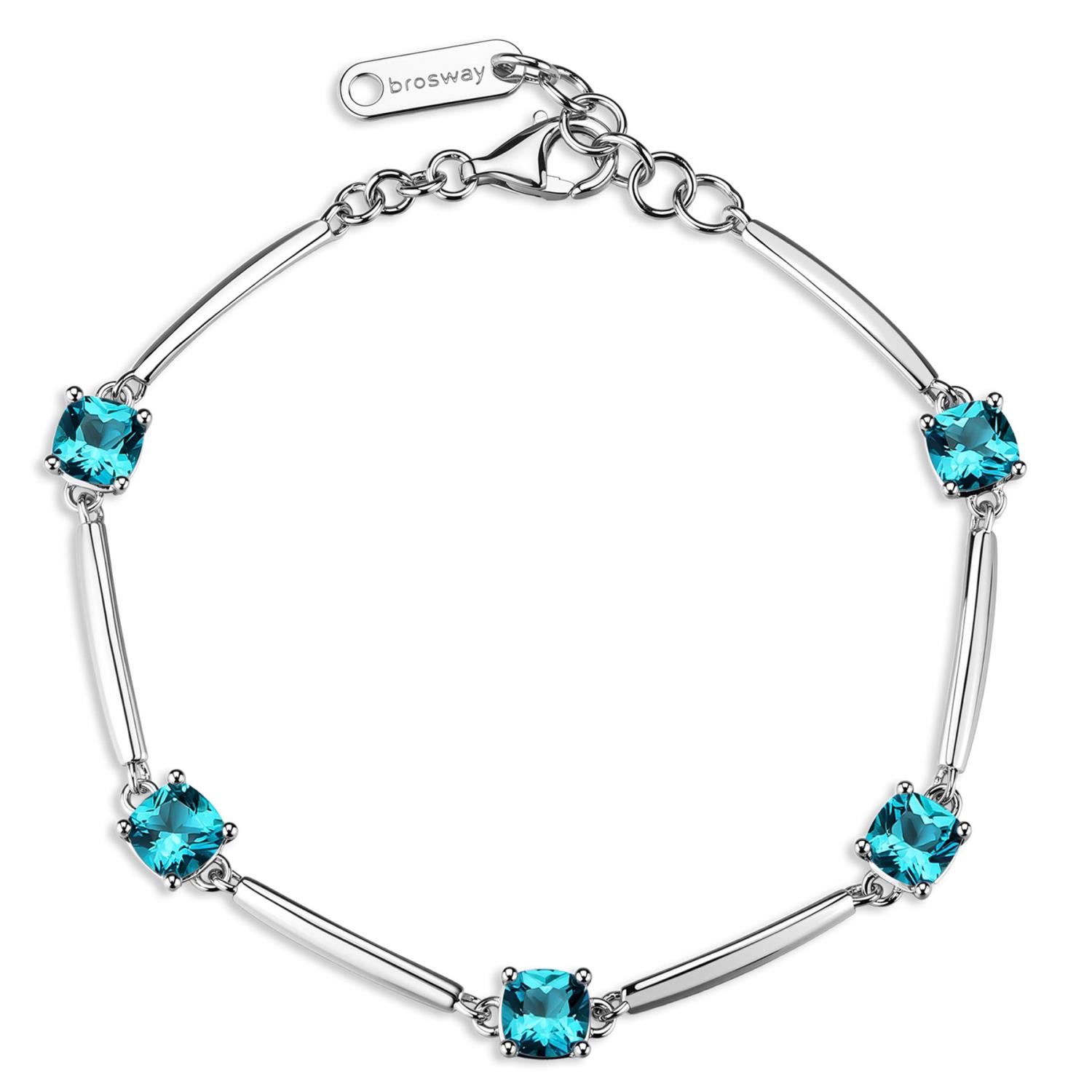 Brosway - Bracciale FANCY in argento 925/1000 rodiato e cubic zirconia paraiba, forma cushion Ref. FAG06 - BROSWAY