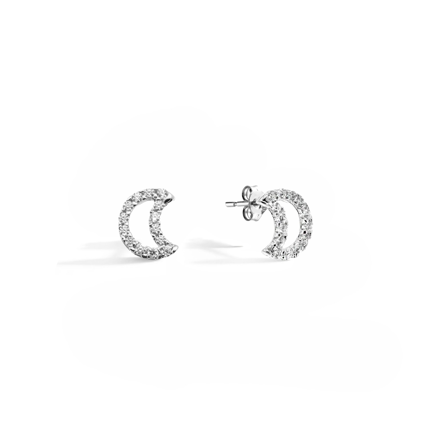 Orecchini Luna in Oro 9 Kt e Zirconi  Ref. 763324 - FACCO