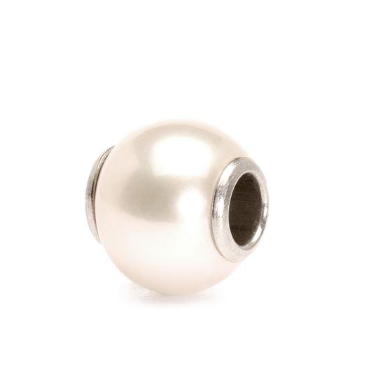 Trollbeads Bead in Argento - Perla Bianca Ref. TAGBE-00085 - TROLLBEADS