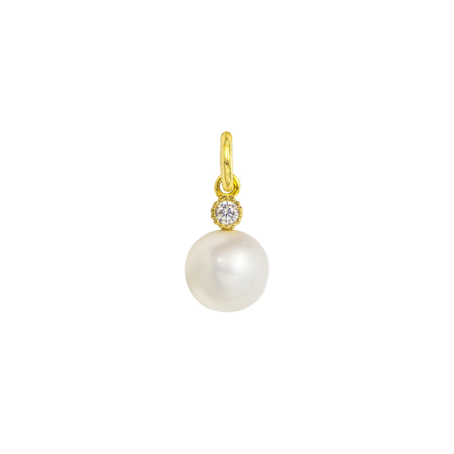 Charm Perla in Oro 9 Kt e Zirconi  Ref. A0324G9 - FACCO