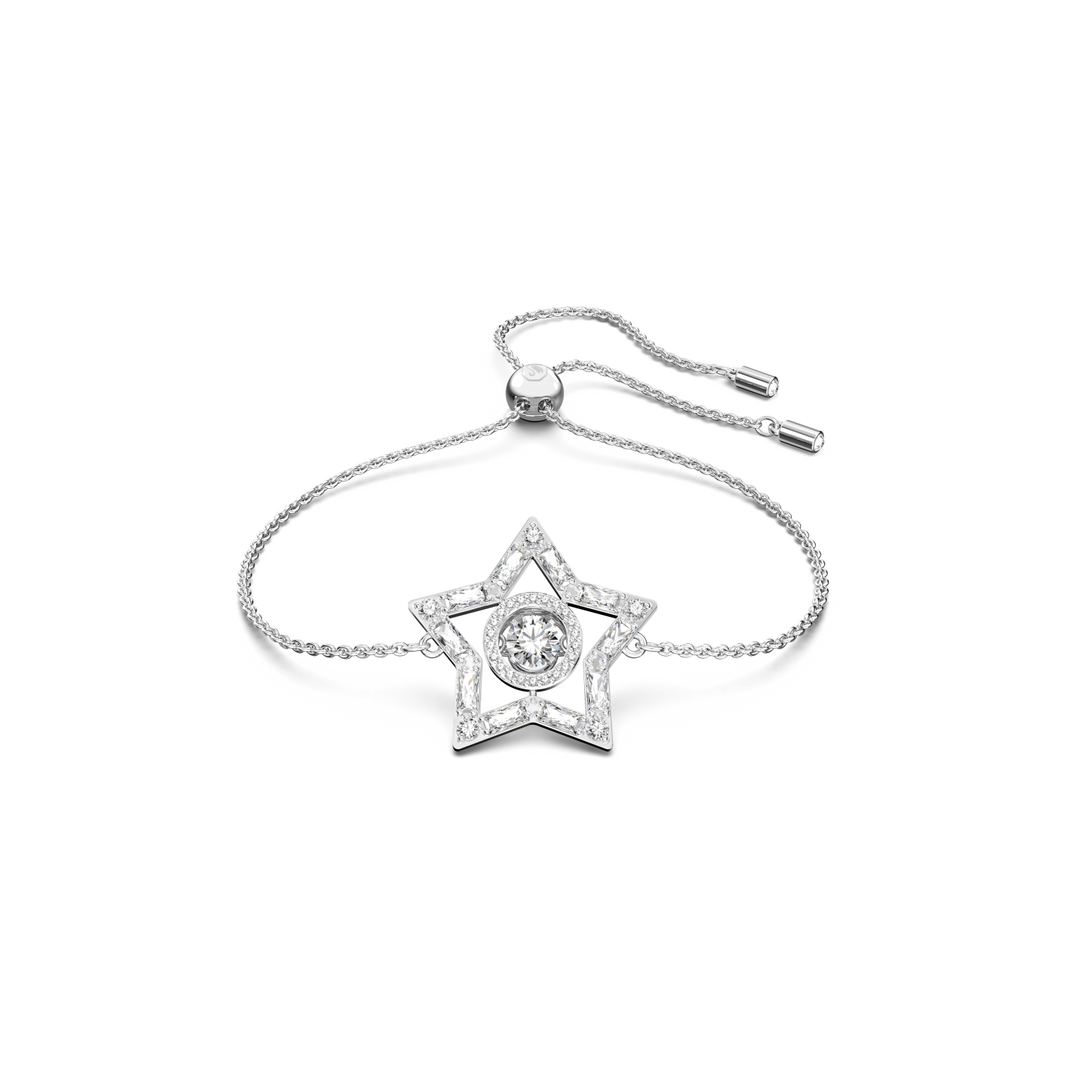 Swarovski - Braccialetto Stella, Stella, Bianco, Placcato rodio Ref. 5617881 - SWAROVSKI