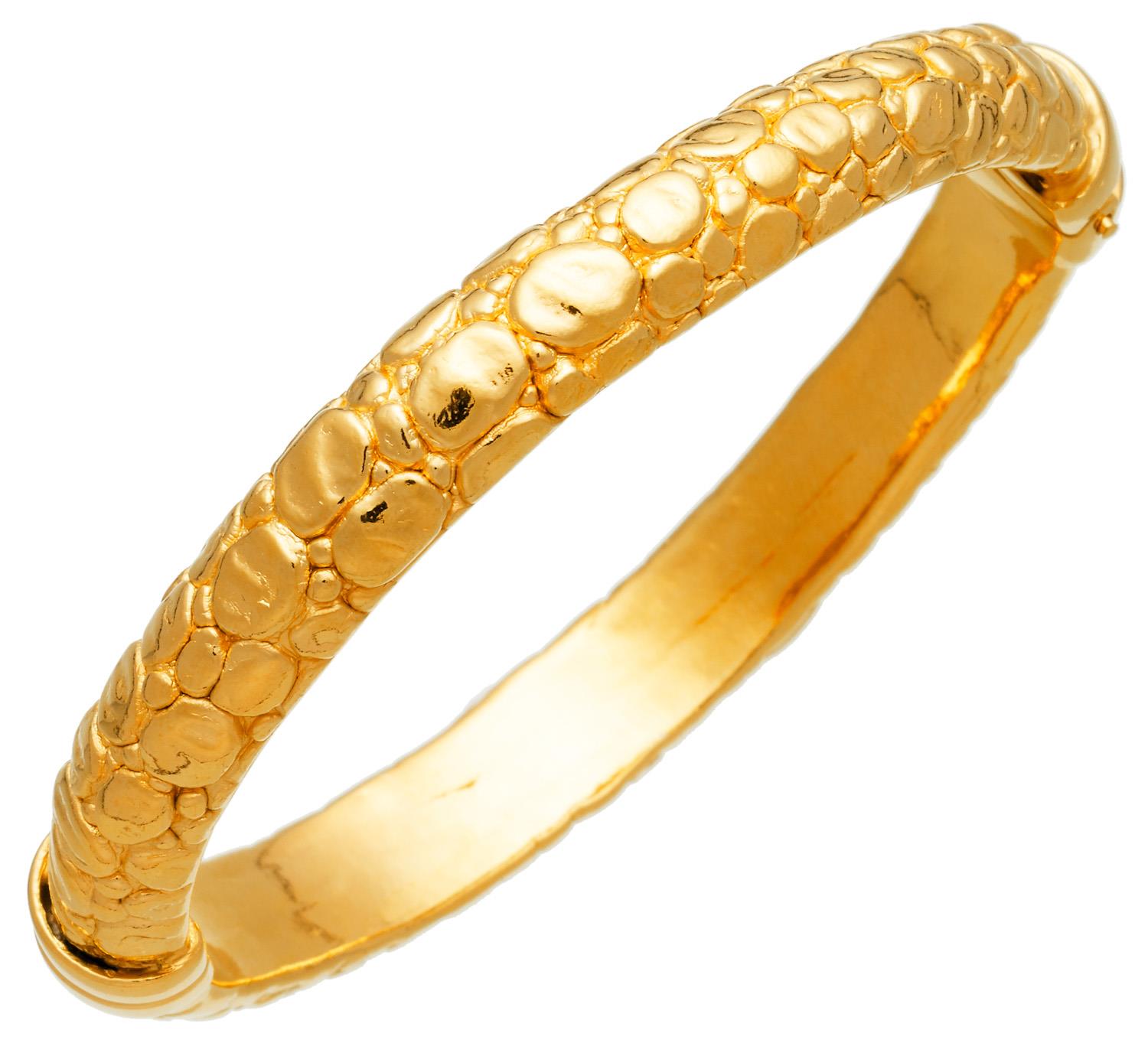 Giovanni Raspini - Bangle Moon Crocodile Piccolo Dorato Ref. 11155 - GIOVANNI RASPINI