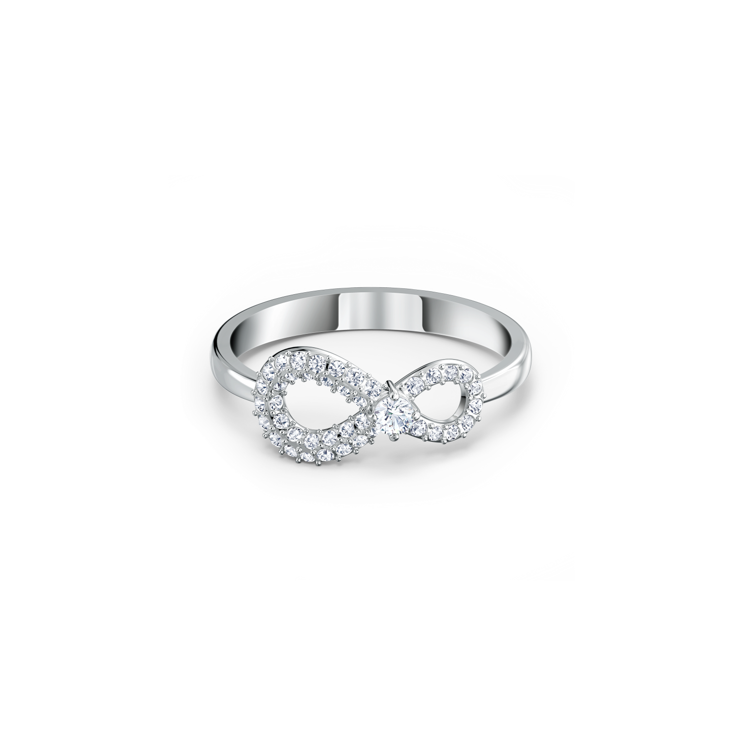 Swarovski - Anello Swarovski Infinity, Infinito, Bianco, Placcato rodio Ref. 5535401 - SWAROVSKI