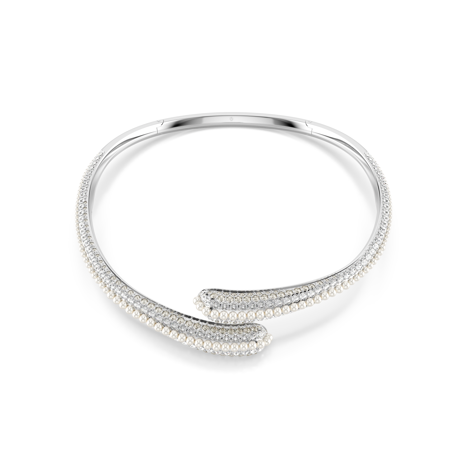 Swarovski - Collana Sublima, Crystal Pearl, Taglio Round, Bianca, Placcato rodio Ref. 5692110 - SWAROVSKI