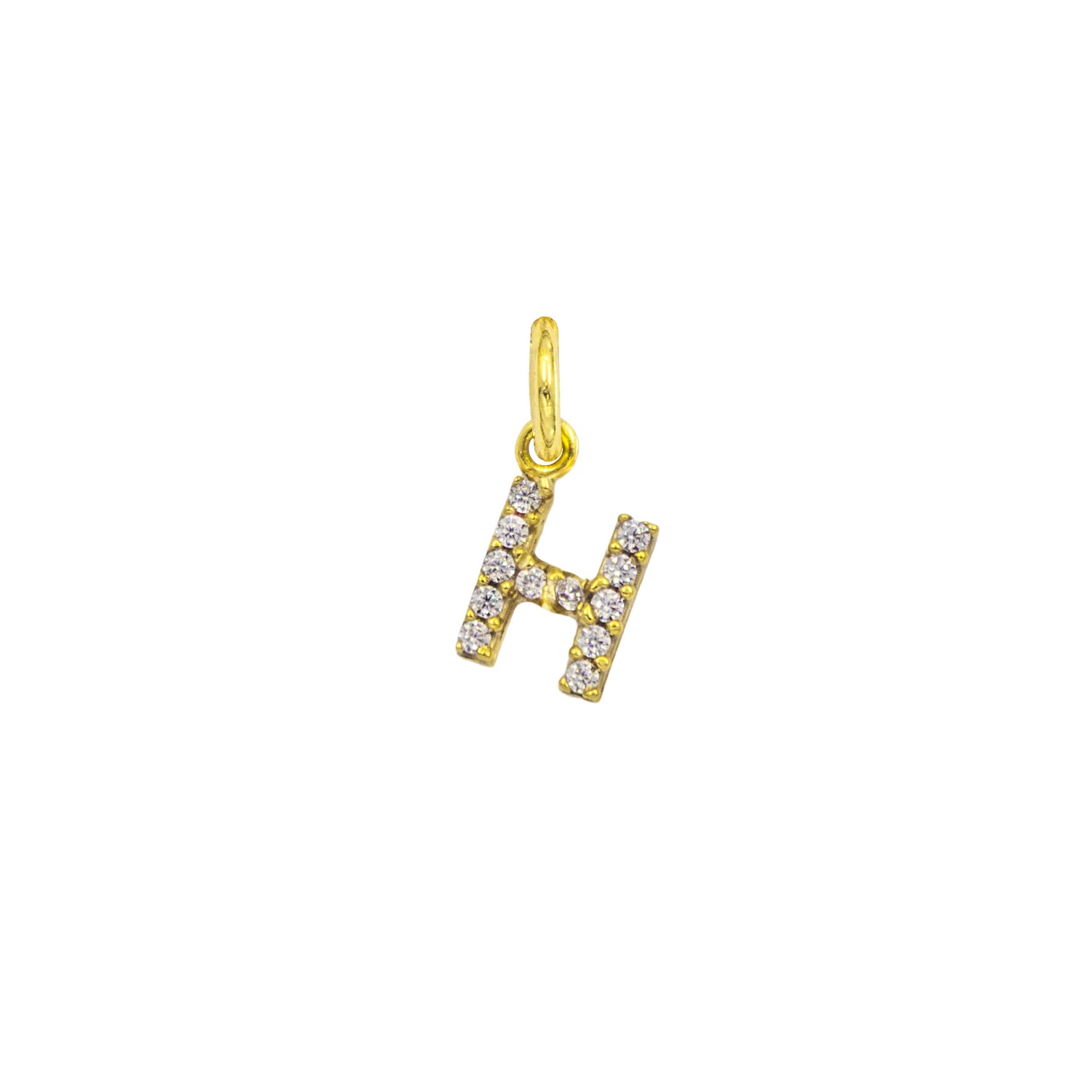 Charm Lettera H in Oro 9 Kt e Zirconi  Ref. A0538G9 - FACCO