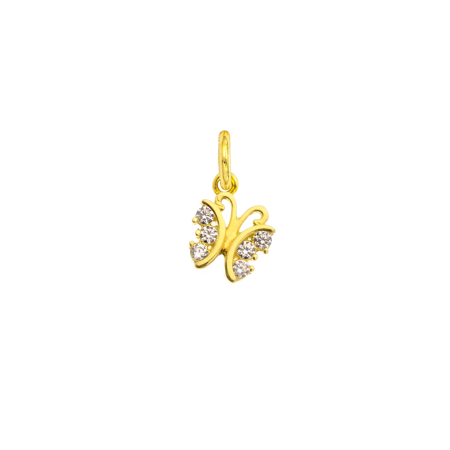 Charm Farfalla in Oro 9 Kt e Zirconi  Ref. A0179G9 - FACCO