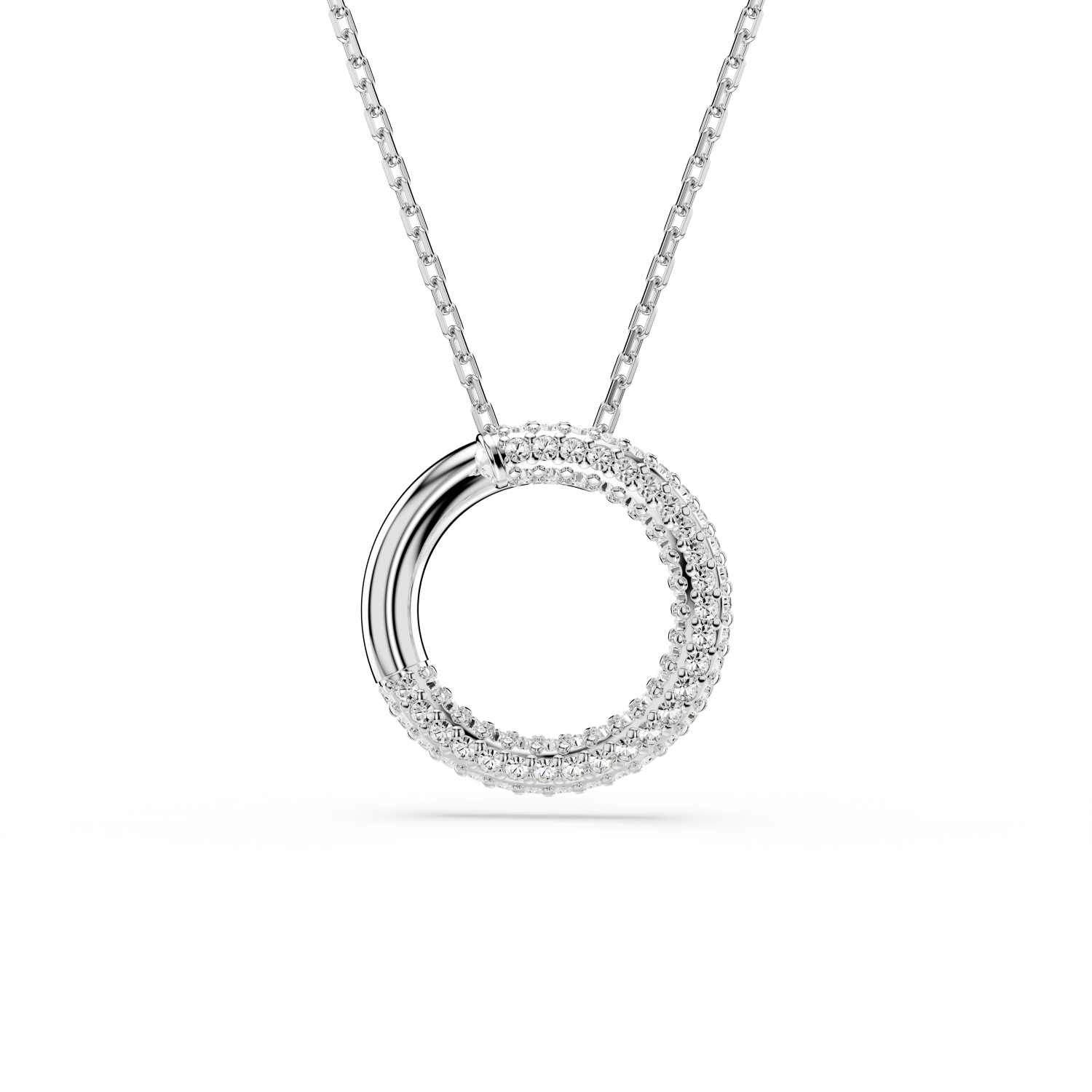 Swarovski - Pendente Dextera, Pavé, Bianco, Placcato rodio Ref. 5692737 - SWAROVSKI