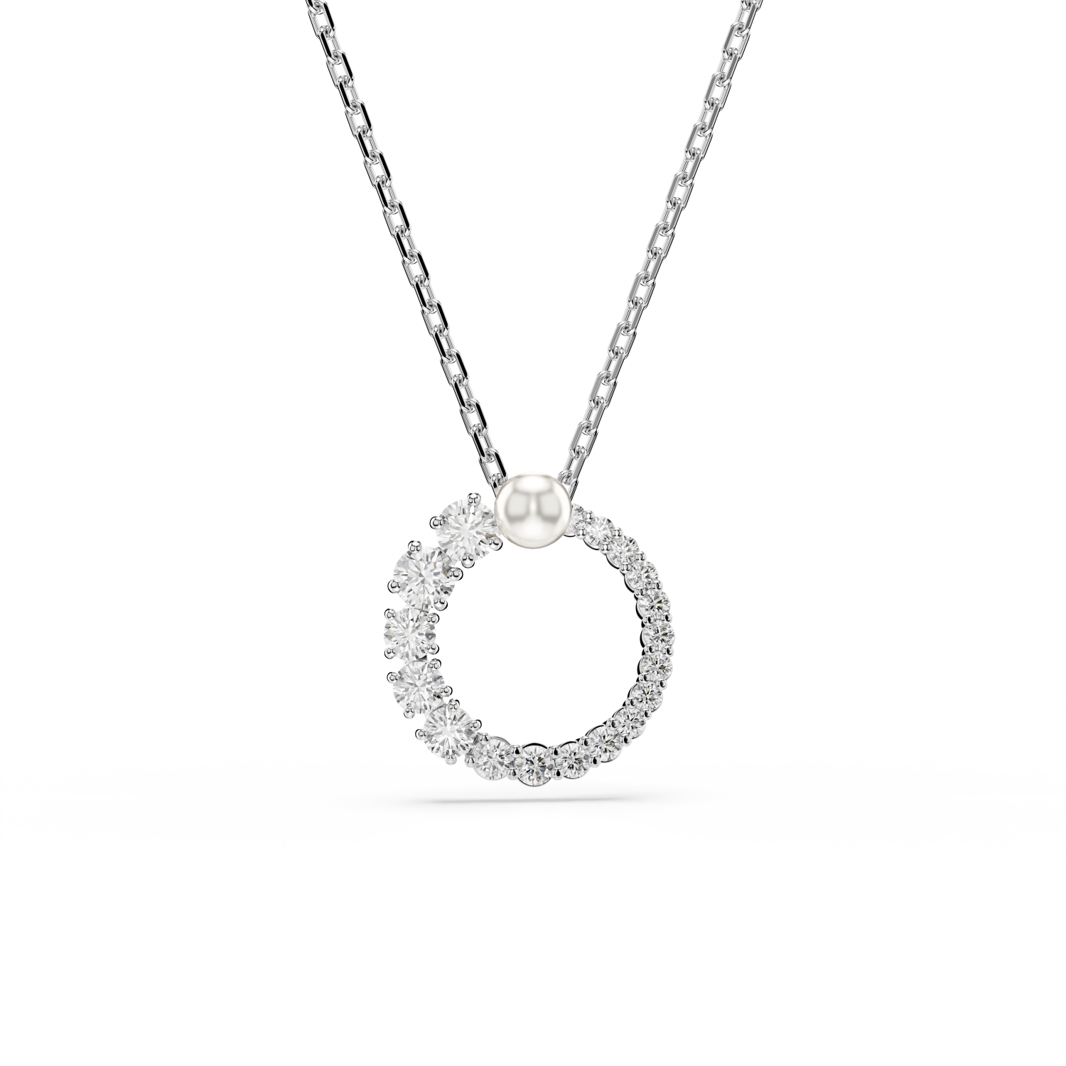 Swarovski - Pendente Matrix, Crystal Pearl, Taglio Round, Bianco, Placcato rodio Ref. 5688751 - SWAROVSKI