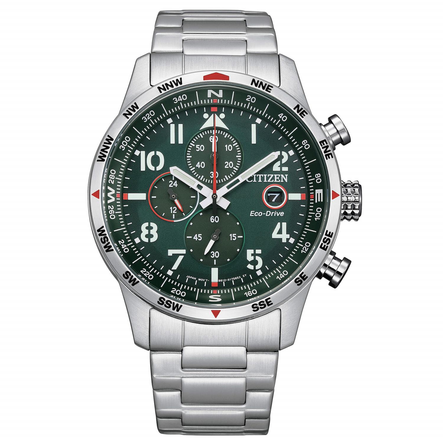 Citizen Orologio Uomo AT2520-89E | Cronografo Eco-Drive, Cassa 43mm, Bracciale Acciaio, 10 ATM