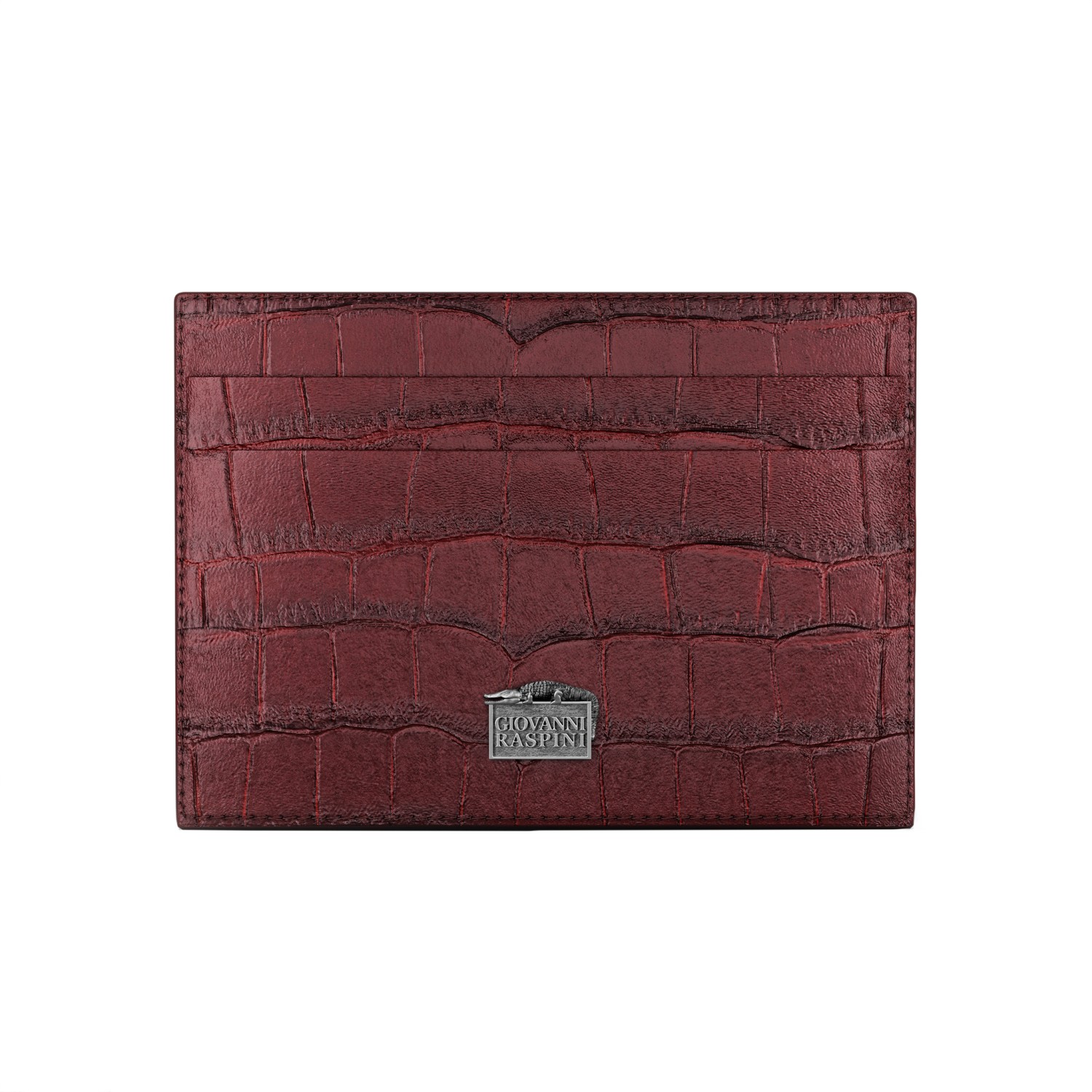 Giovanni Raspini - Portacarte in Pelle croco Borgogna Ref. L0029 - GIOVANNI RASPINI