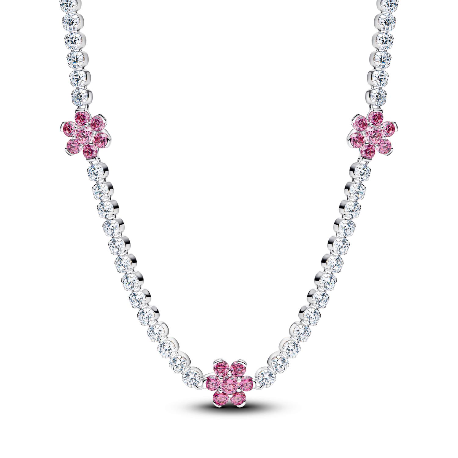 Pandora - Collana Choker Fiori Rosa Ref. 394561C01-40 - PANDORA
