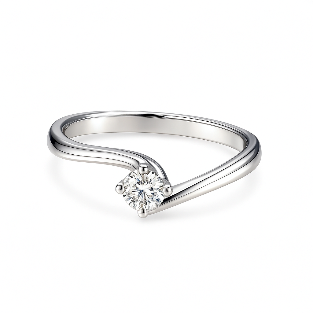 Anello solitario Valentine in Oro bianco con Diamante - FIDELA