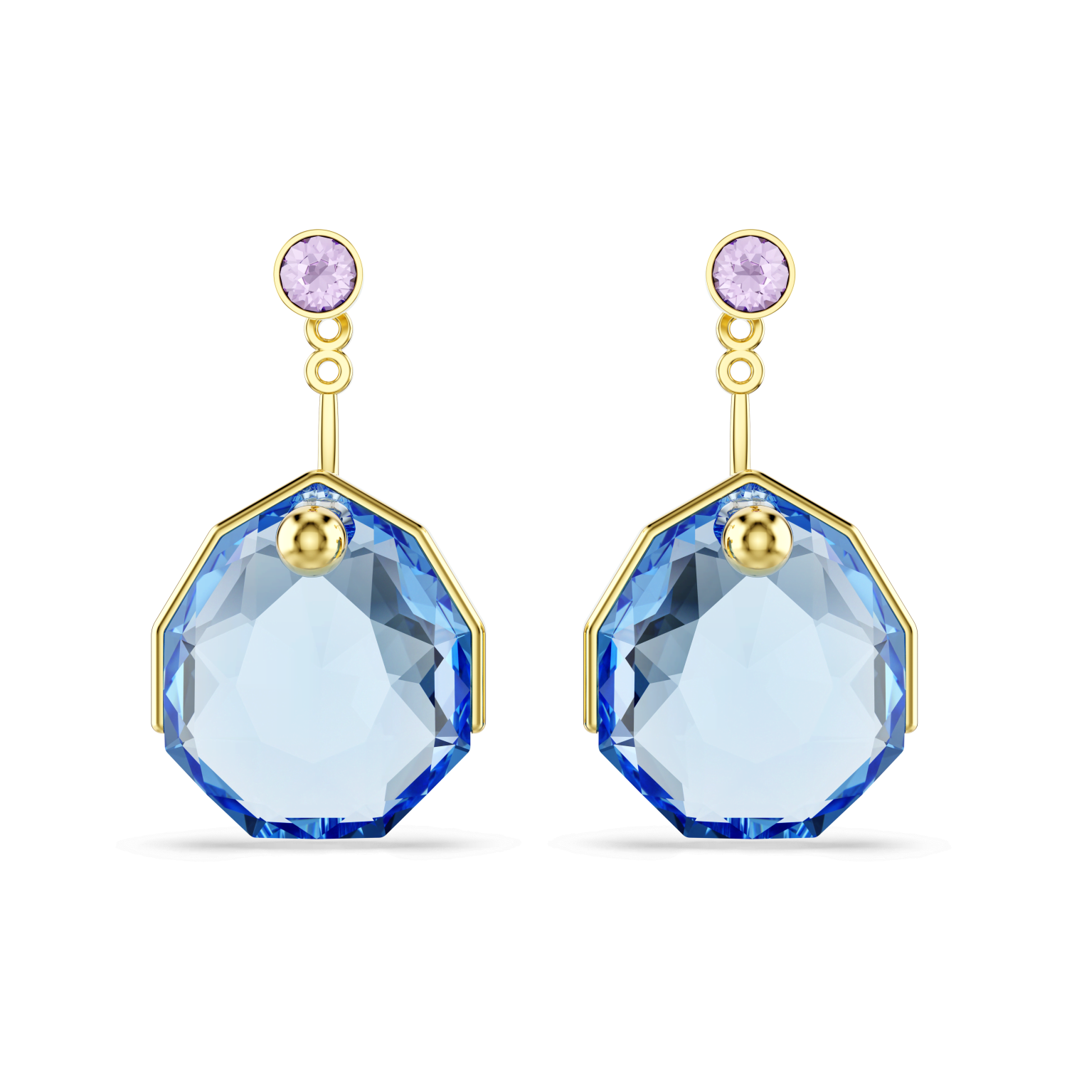 Swarovski - Orecchino jacket Gema, Blu, Placcato color oro Ref. 5737449 - SWAROVSKI