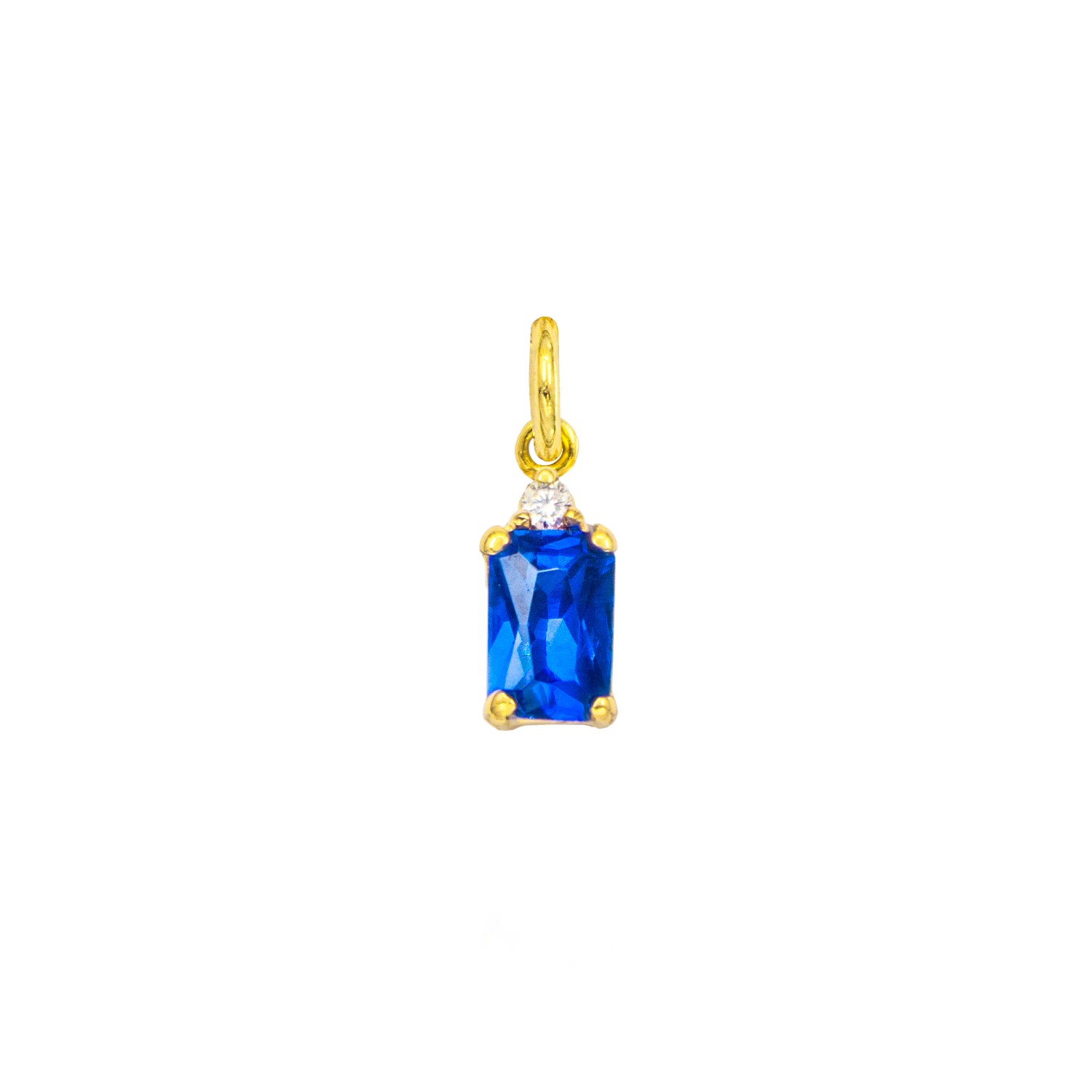 Charm Zaffiro in Oro 9 Kt e Zirconi  Ref. A0305G9 - FACCO