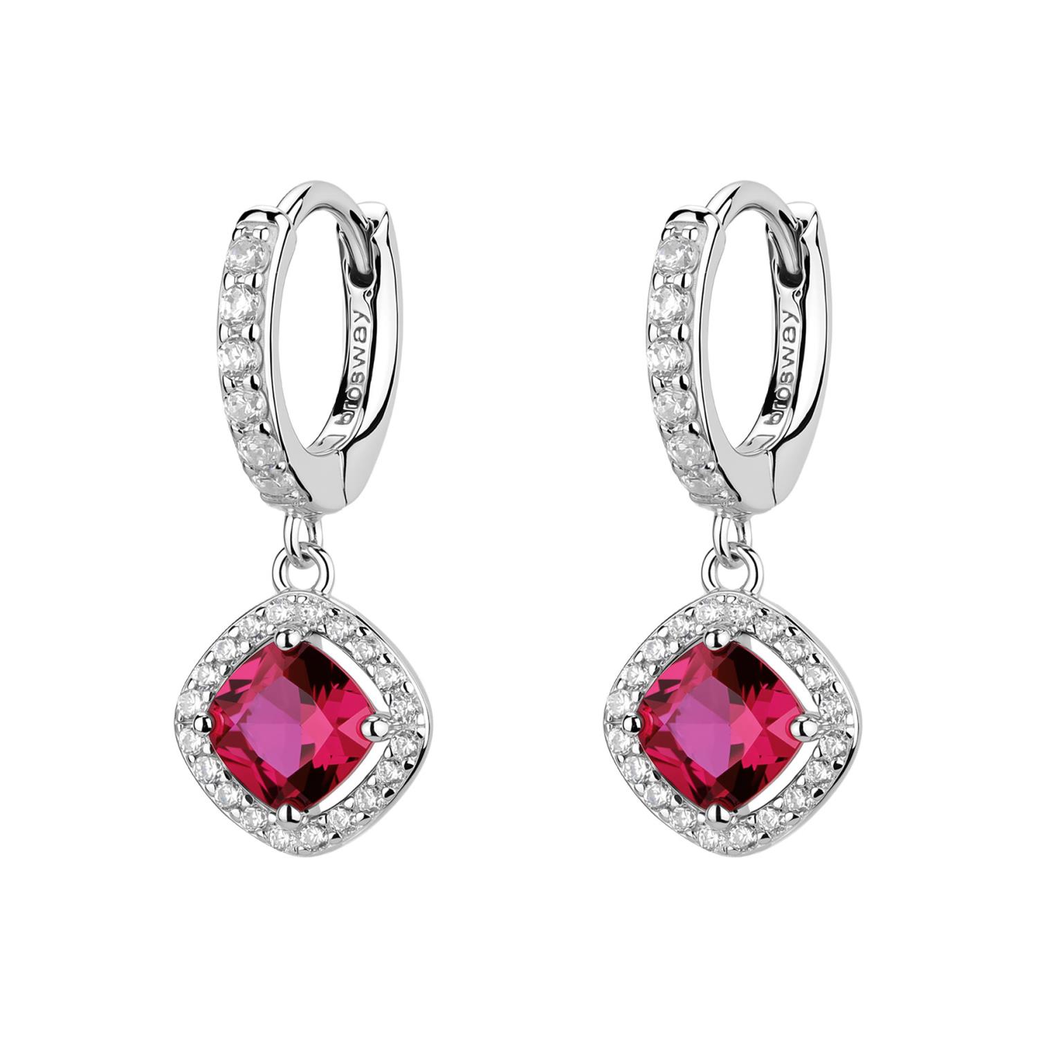 Brosway  - Orecchini FANCY in argento 925/1000 rodiato, e cubic zirconia ruby Ref. FPR135 - BROSWAY