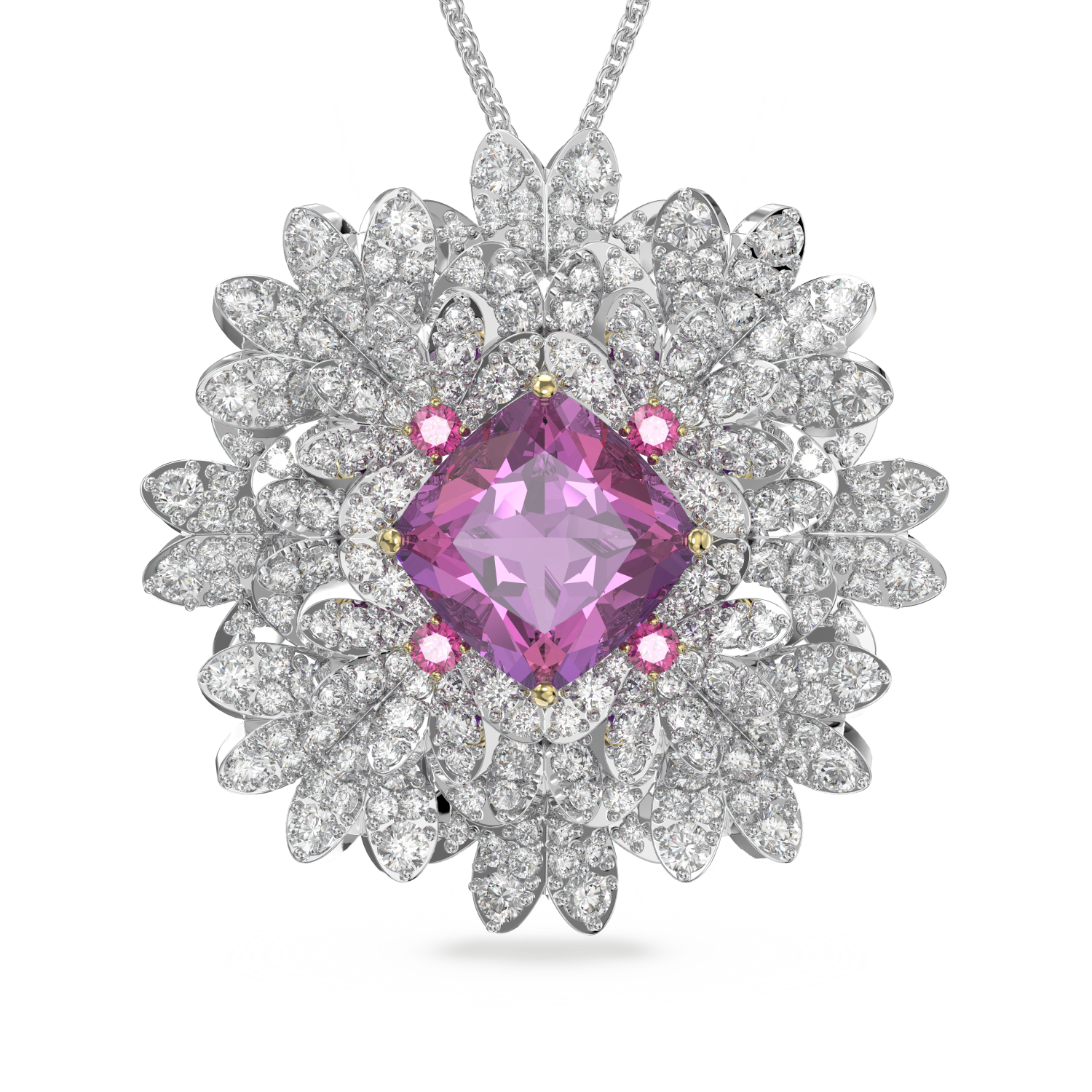 Swarovski - Pendente e spilla Eternal Flower, Fiore, Mix di finiture Ref. 5642858 - SWAROVSKI