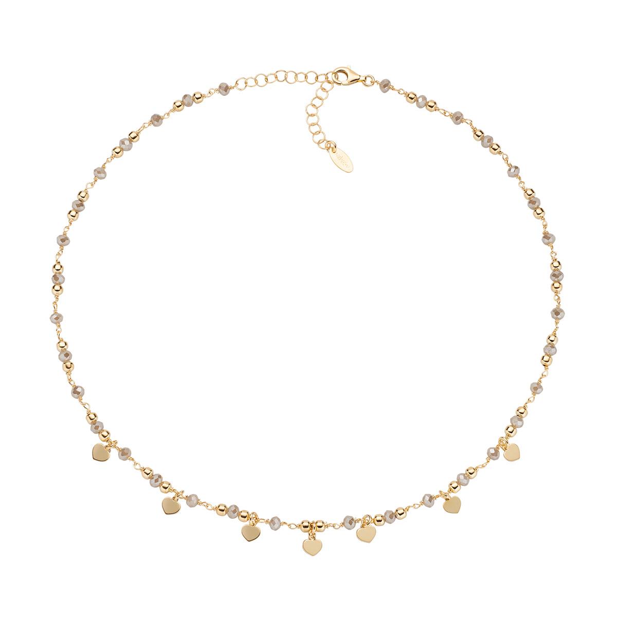 Collana Charm Elegance Dorata con Cristalli Ecr&ugrave; - Amen Collection Ref. CLMCUGM - AMEN