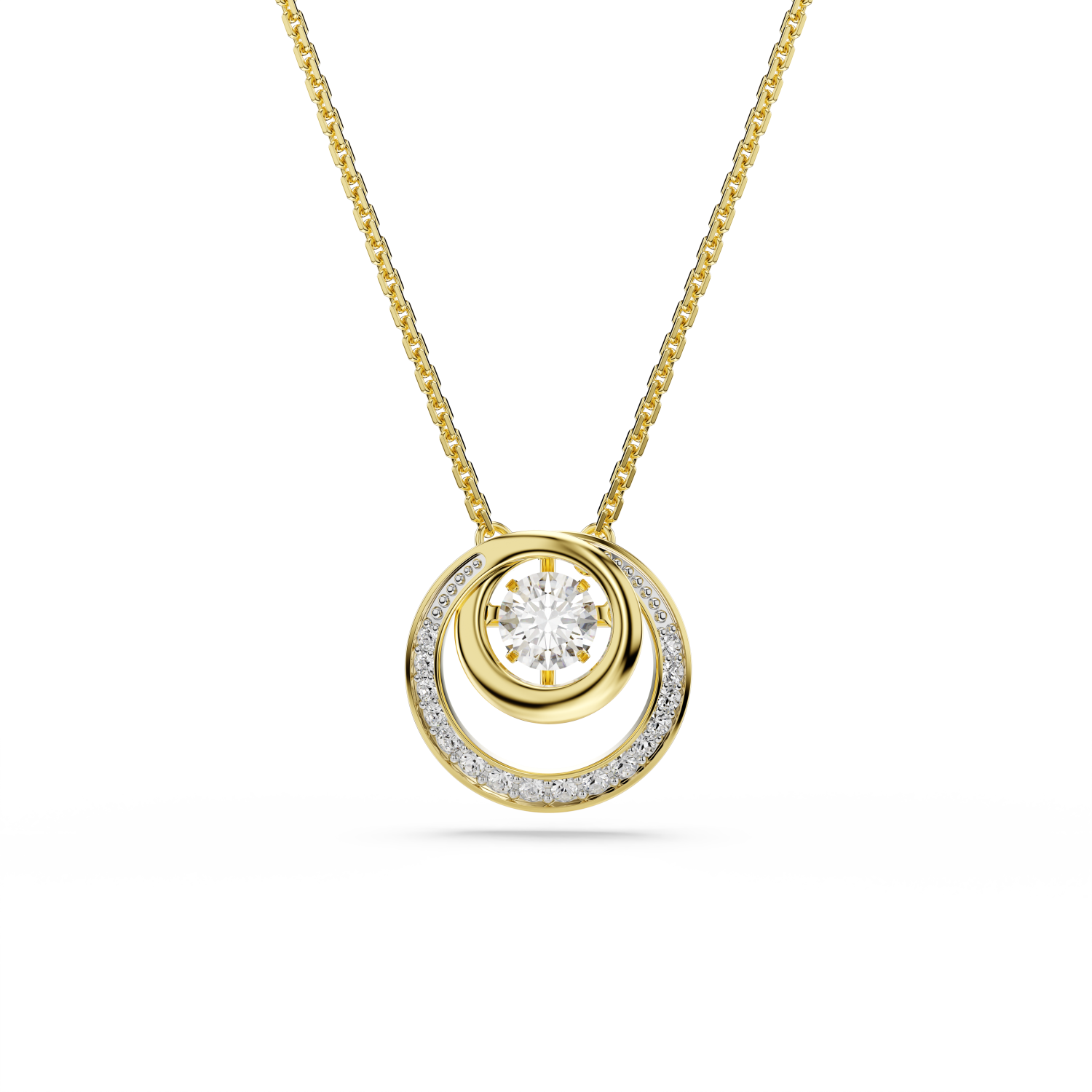 Swarovski - Pendente Hyperbola, Taglio Round, Bianco, Placcato color oro Ref. 5738248 - SWAROVSKI