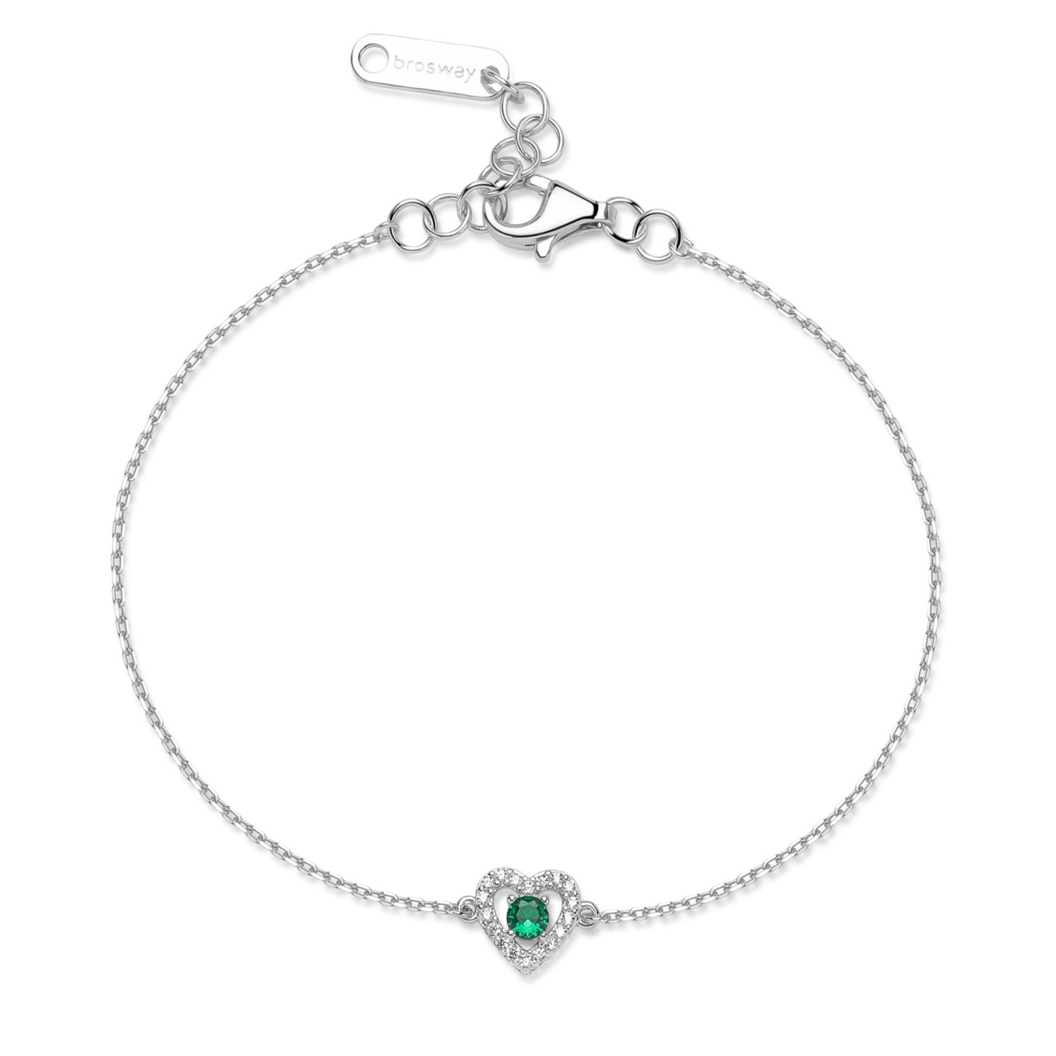Brosway - Bracciale FANCY in argento 925/1000 rodiato, con cubic zirconia  white and emerald Ref. FLG126 - BROSWAY