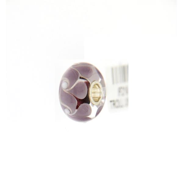 Trollbeads Unico in Vetro - OOAK Original Trollbeads  Lilla con onde Rif. UNICO 55 - TROLLBEADS