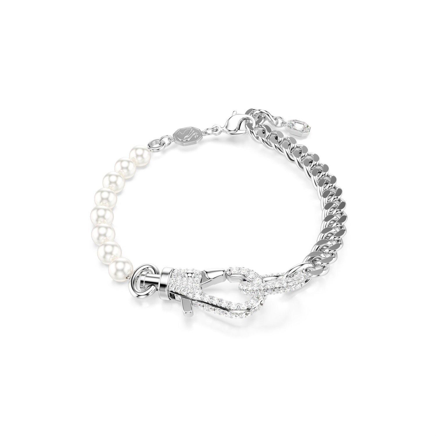 Swarovski - Braccialetto Dextera, Pav&eacute;, Crystal Pearl, Bianco, Placcato rodio Ref. 5696256 - SWAROVSKI