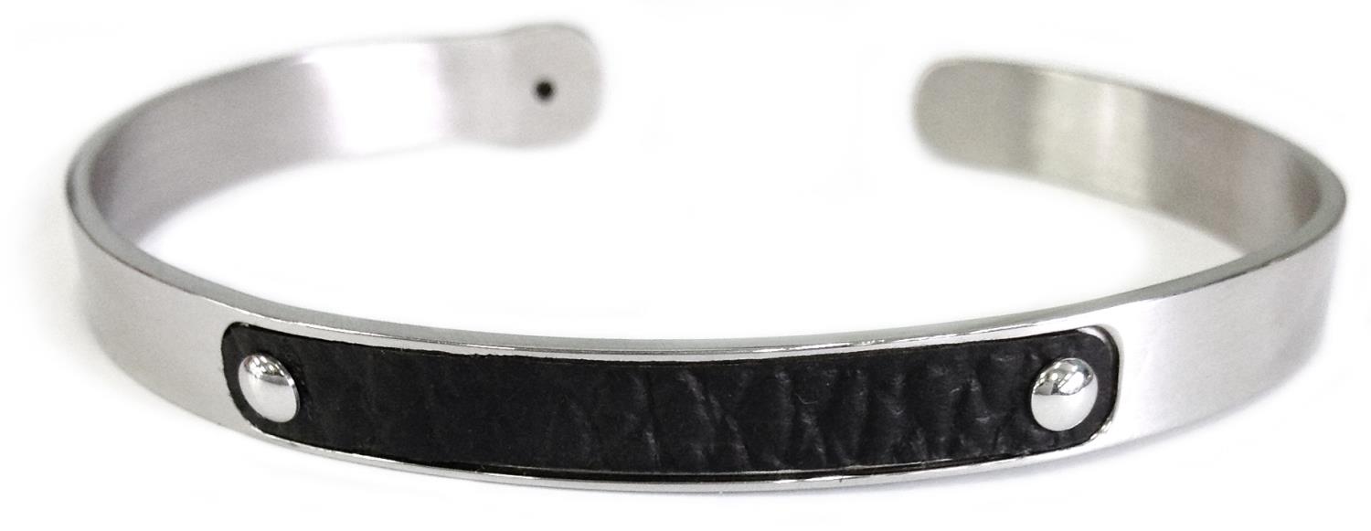 Bracciale Zancan da uomo in Acciaio e Pelle Ref. ESB047-NE - ZANCAN