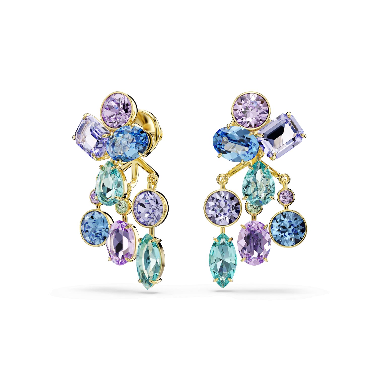 Swarovski - Orecchino jacket Gema, Taglio misto, Multicolore, Placcato color oro Ref. 5737450 - SWAROVSKI