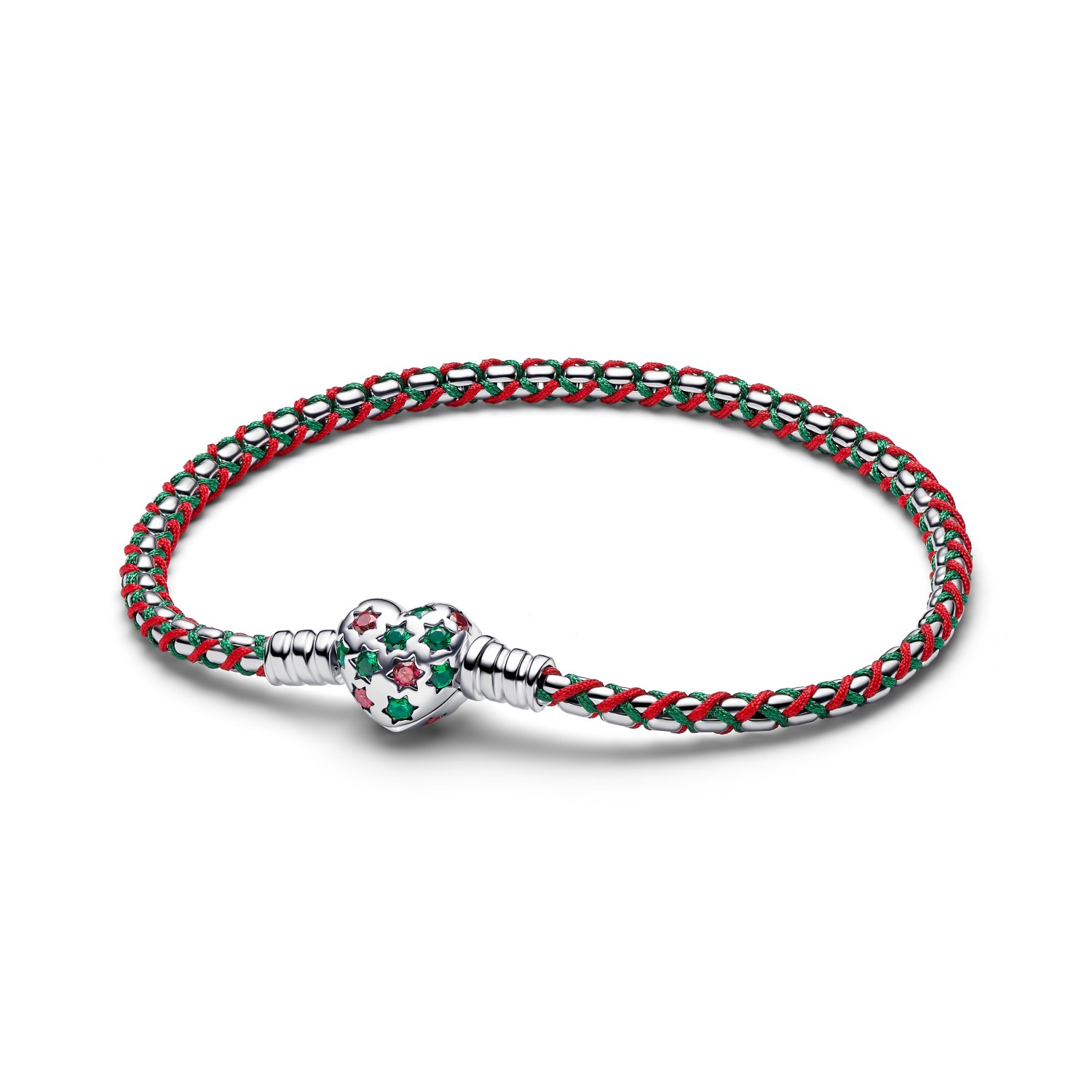 Bracciale Pandora Intreccio Tessuto Verde e Rosso – 595068C01-17 - PANDORA
