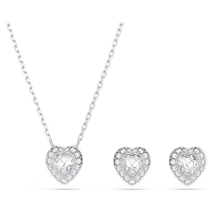 Swarovski - Set Ariana Grande x Swarovski, Taglio misto, Cuore, Bianco, Placcato rodio Ref. 5720849 - SWAROVSKI