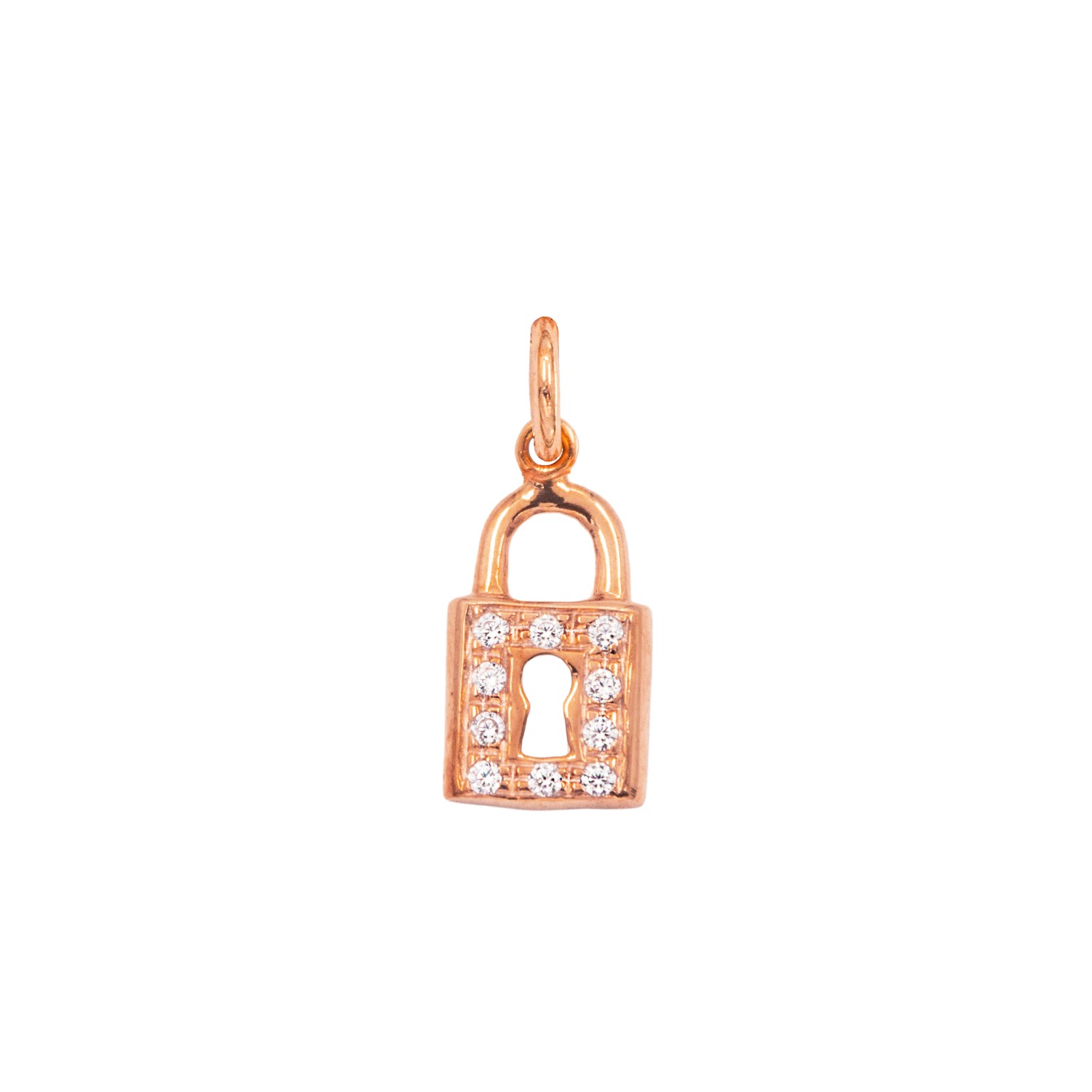 Charm Lucchetto in Oro 9 Kt e Zirconi  Ref. A0105R9 - FACCO