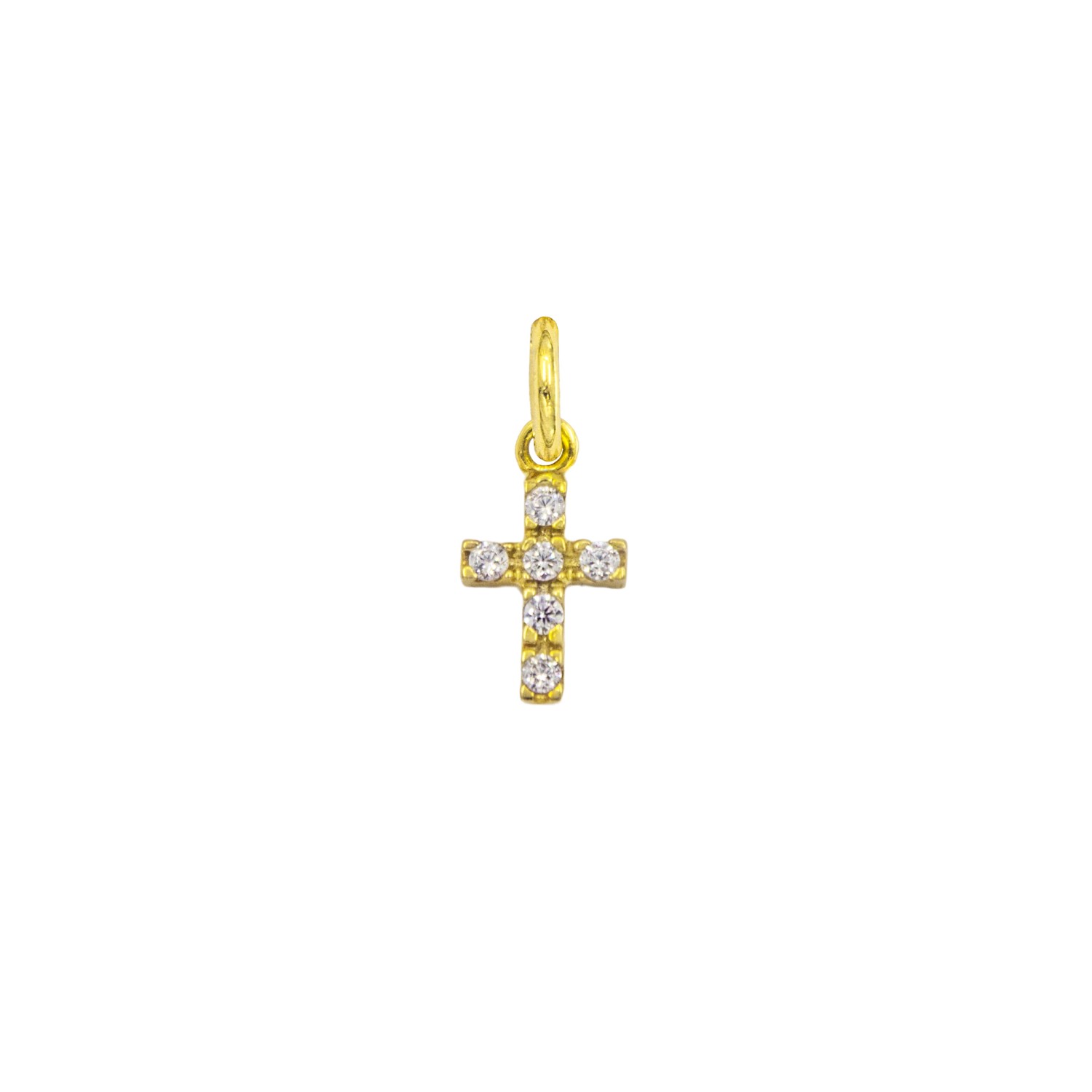 Charm Croce in Oro 9 Kt e Zirconi  Ref. A0344G9 - FACCO