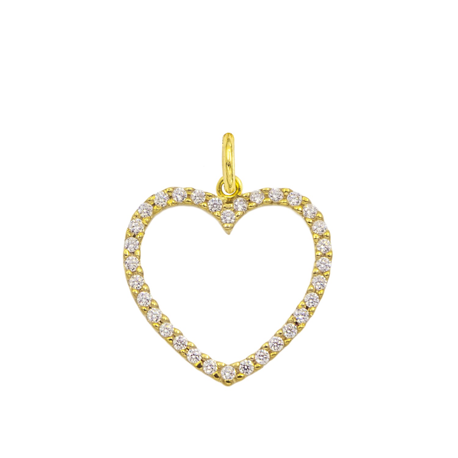 Charm Cuore in Oro 9 Kt e Zirconi  Ref. A0243G9 - FACCO