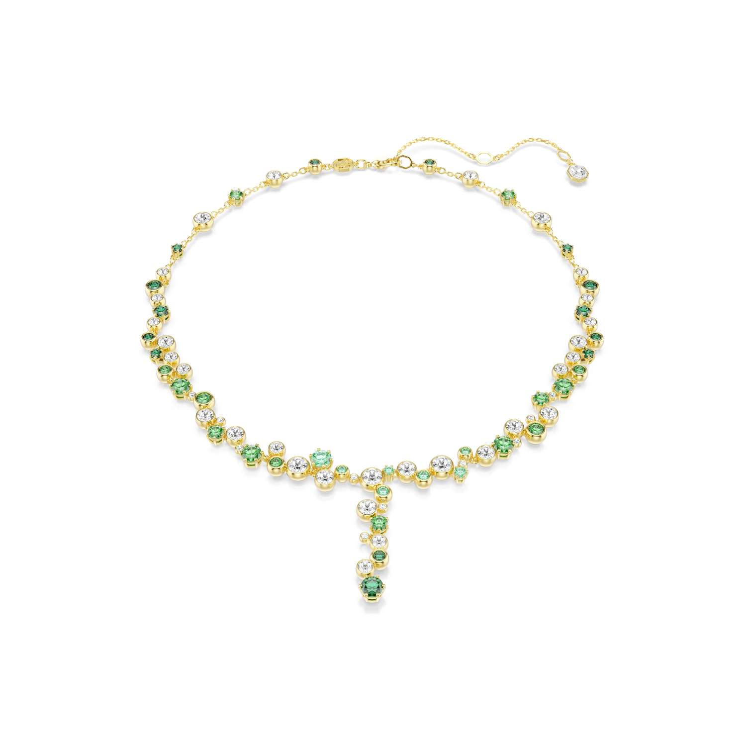 Swarovski - Collana a Y Constella, Taglio misto, Verde, Placcato color oro Ref. 5722474 - SWAROVSKI