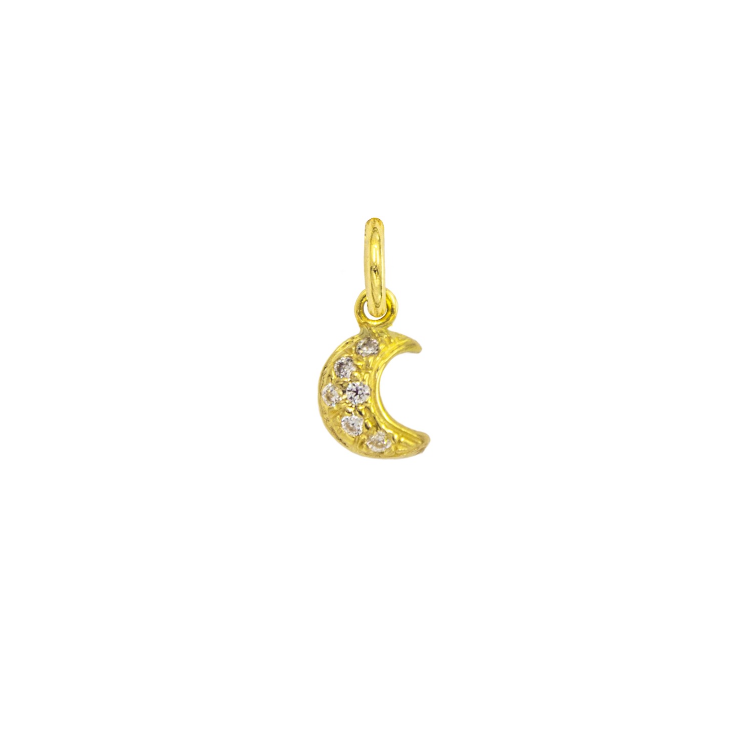 Charm Luna in Oro 9 Kt e Zirconi  Ref. A0142G9 - FACCO