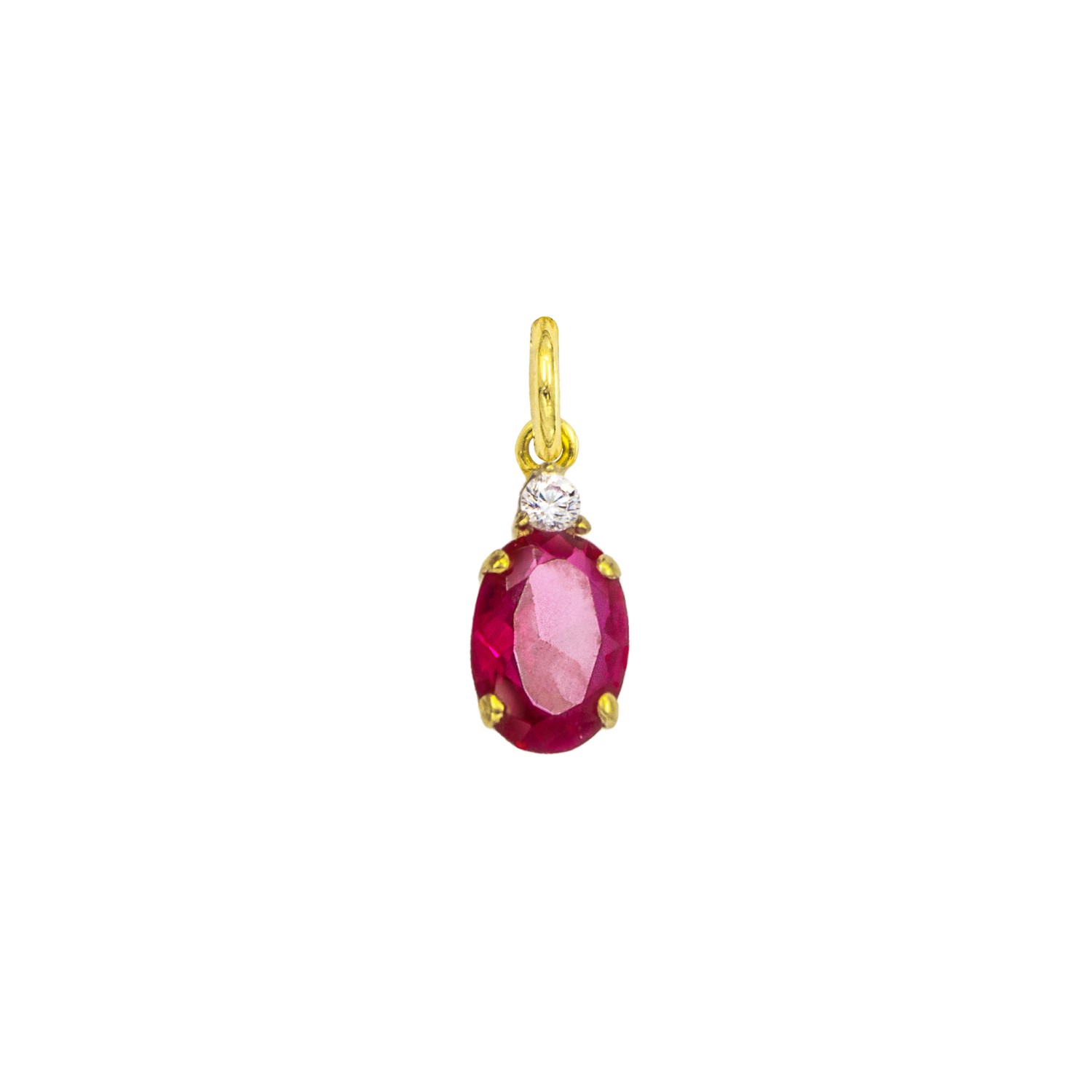Charm Rubino in Oro 9 Kt e Zirconi  Ref. A0308G9 - FACCO