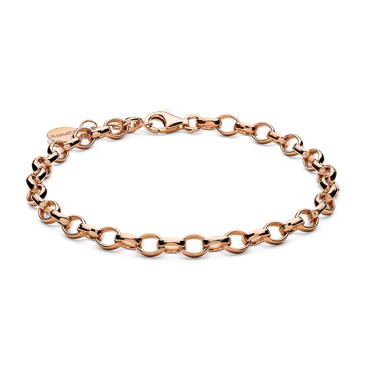 Rosato - Bracciale STORIE argento 925/1000 galvanica rosa con catena rol&ograve; Ref. RZB016 - ROSATO