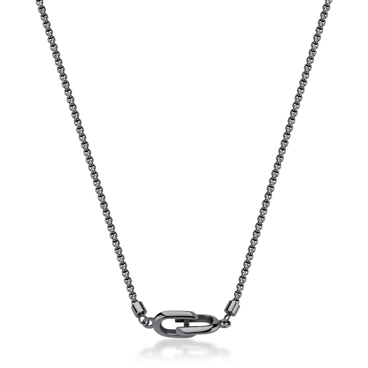 Brosway - Collana NEMESI in acciaio 316L, finitura pvd colore gun, con passante Ref. BNE02 - BROSWAY