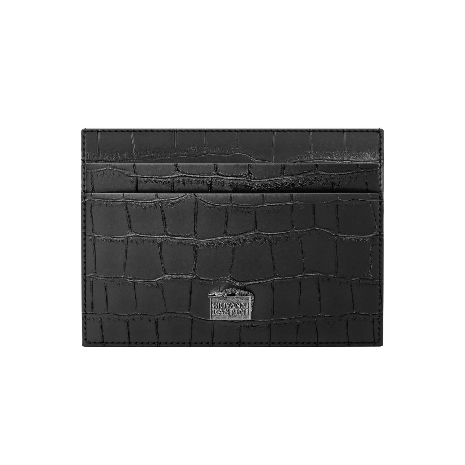 Giovanni Raspini - Portacarte Pelle croco nera Ref. L0022 - GIOVANNI RASPINI