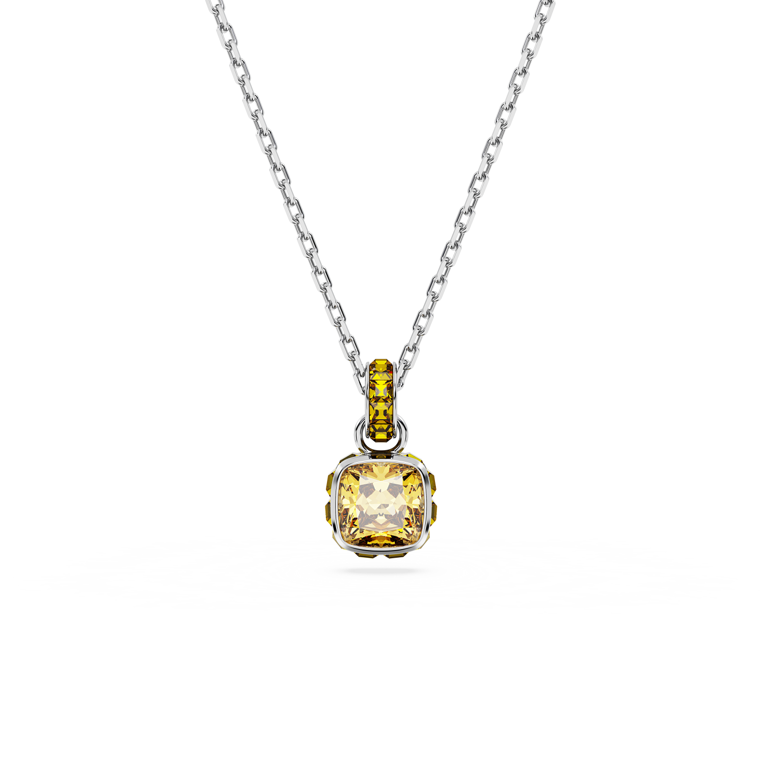 Swarovski - Pendente Birthstone, Taglio squadrato, Novembre, Giallo, Placcato rodio Ref. 5651792 - SWAROVSKI