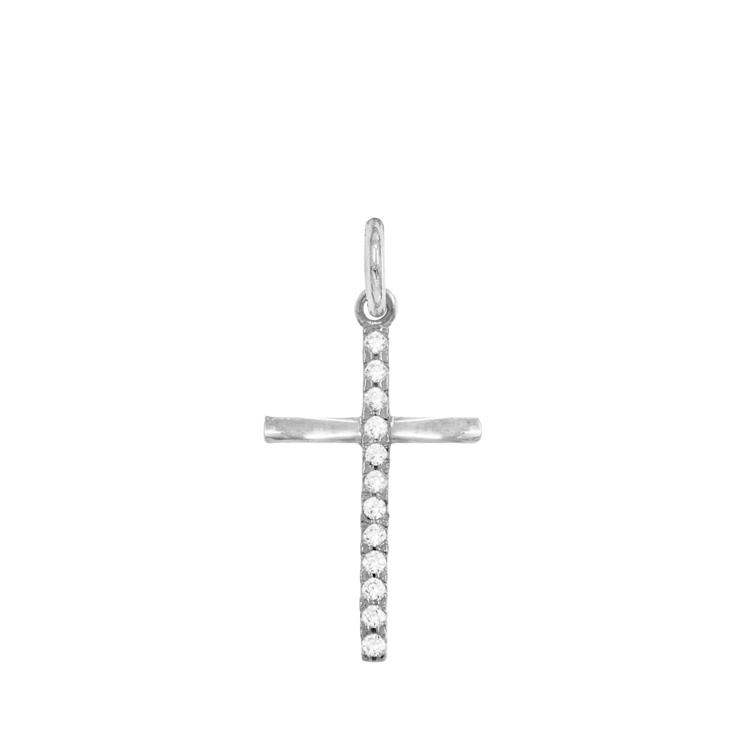 Charm Croce in Oro 9 Kt e Zirconi  Ref. A0346B9 - FACCO